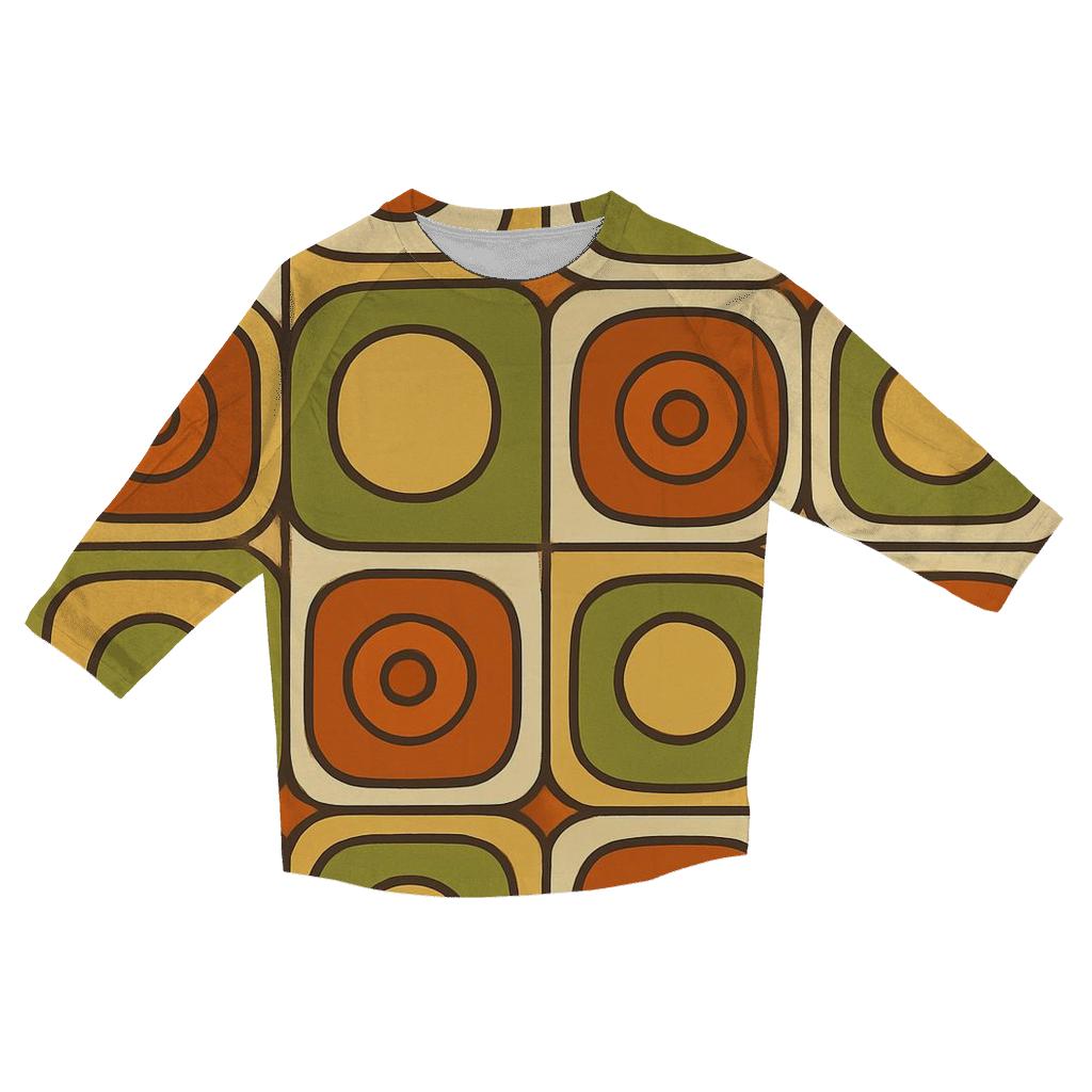 Groovy Kitchen Tile Geometrics printed three quarter sleeve shirts