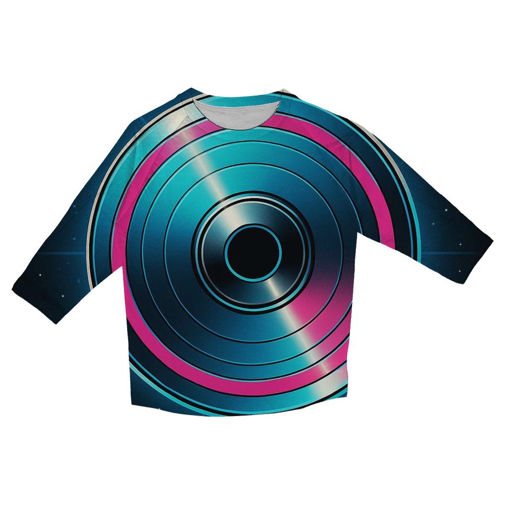 Laser Disc Galaxy Rings fashion 3/4 sleeve shirts