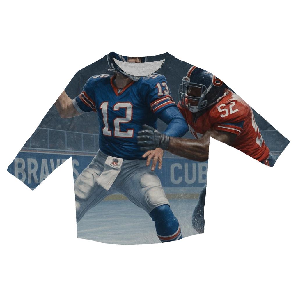 Ice Rink Gridiron Clash Braves Versus Cubs custom 3/4 sleeve shirts