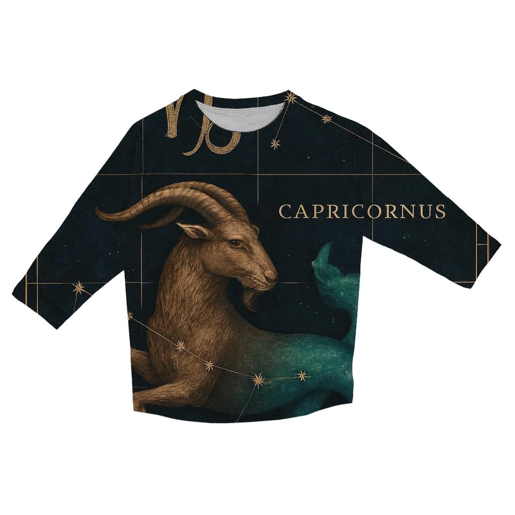 Capricorn Sea Goat Astral Cartography designer 3/4 sleeve blouses