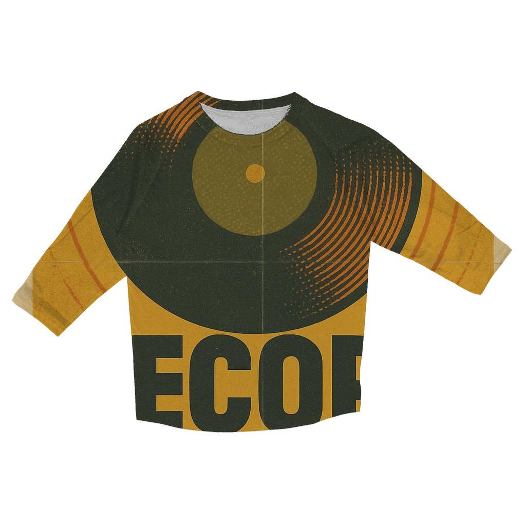 Faded Vinyl Record Shop Window Poster fashion 3/4 sleeve shirts