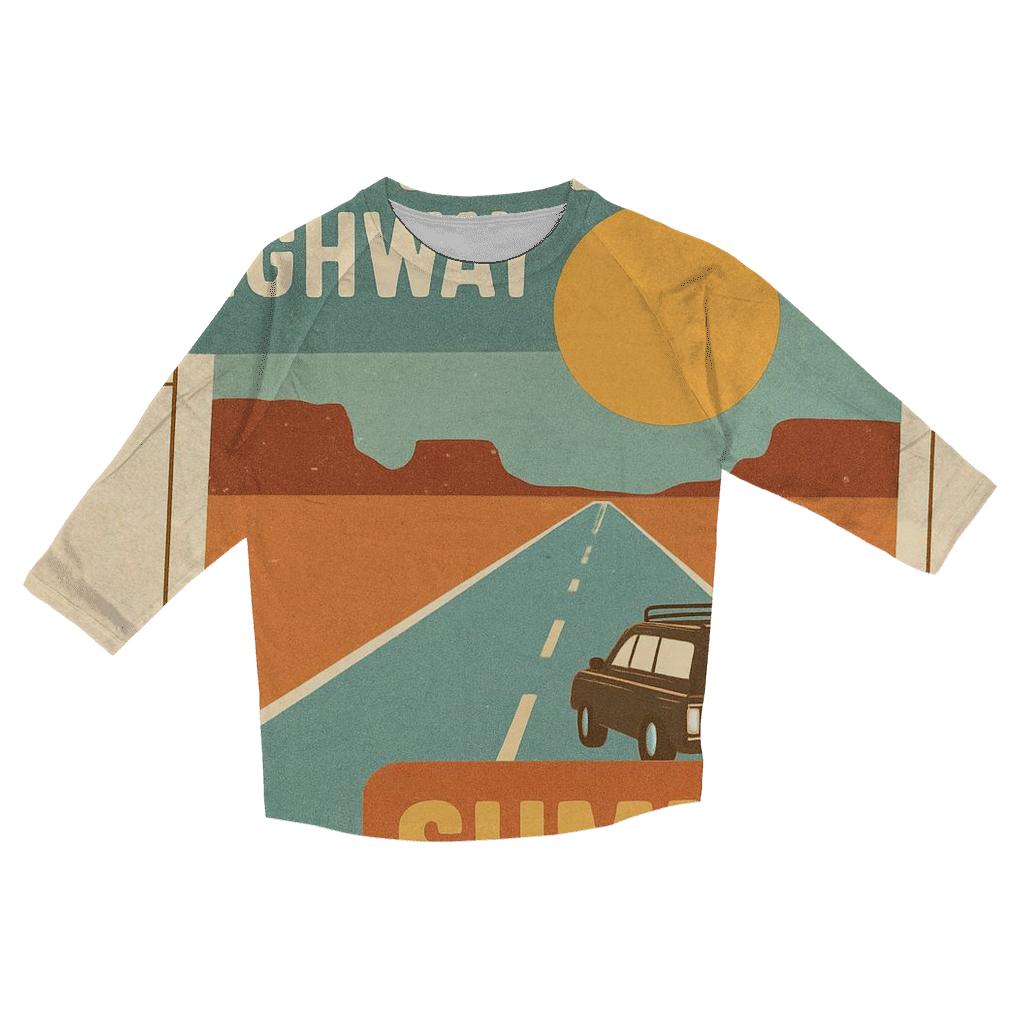Seventies Road Trip Postcard Collage custom 3/4 sleeve shirts