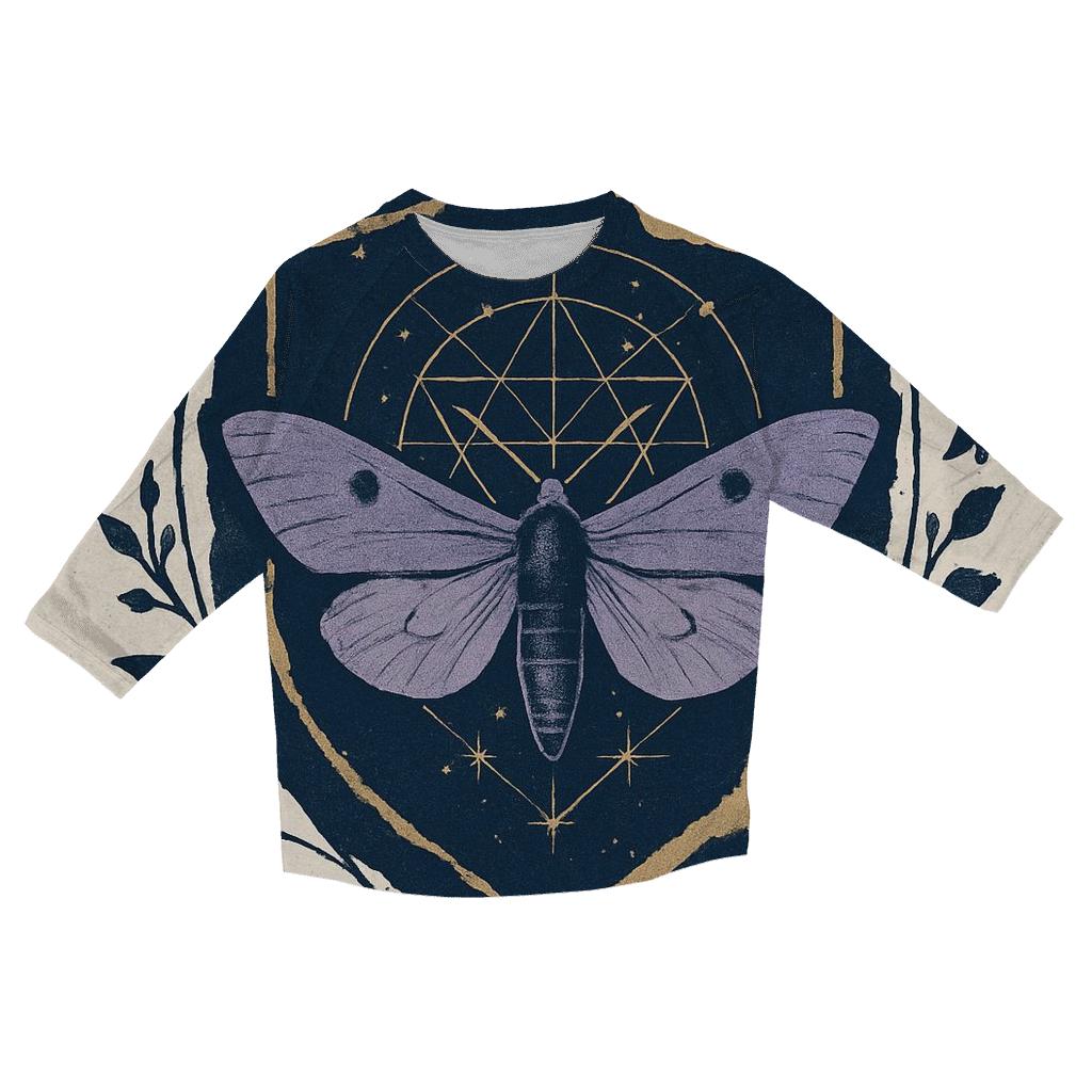 Midnight Garden Collage Crest designer 3/4 sleeve blouses