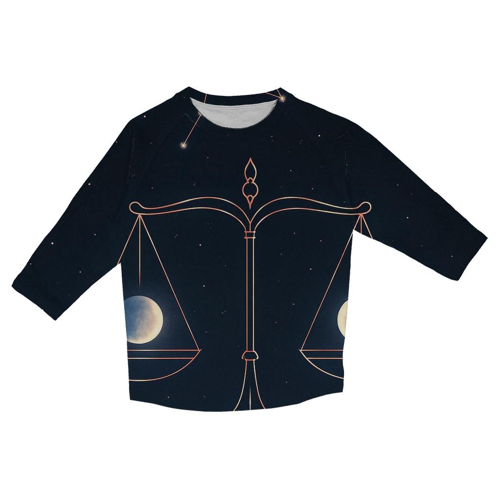 Libra Equinox Balance Star Scale Emblem cotton quarter sleeve shirts