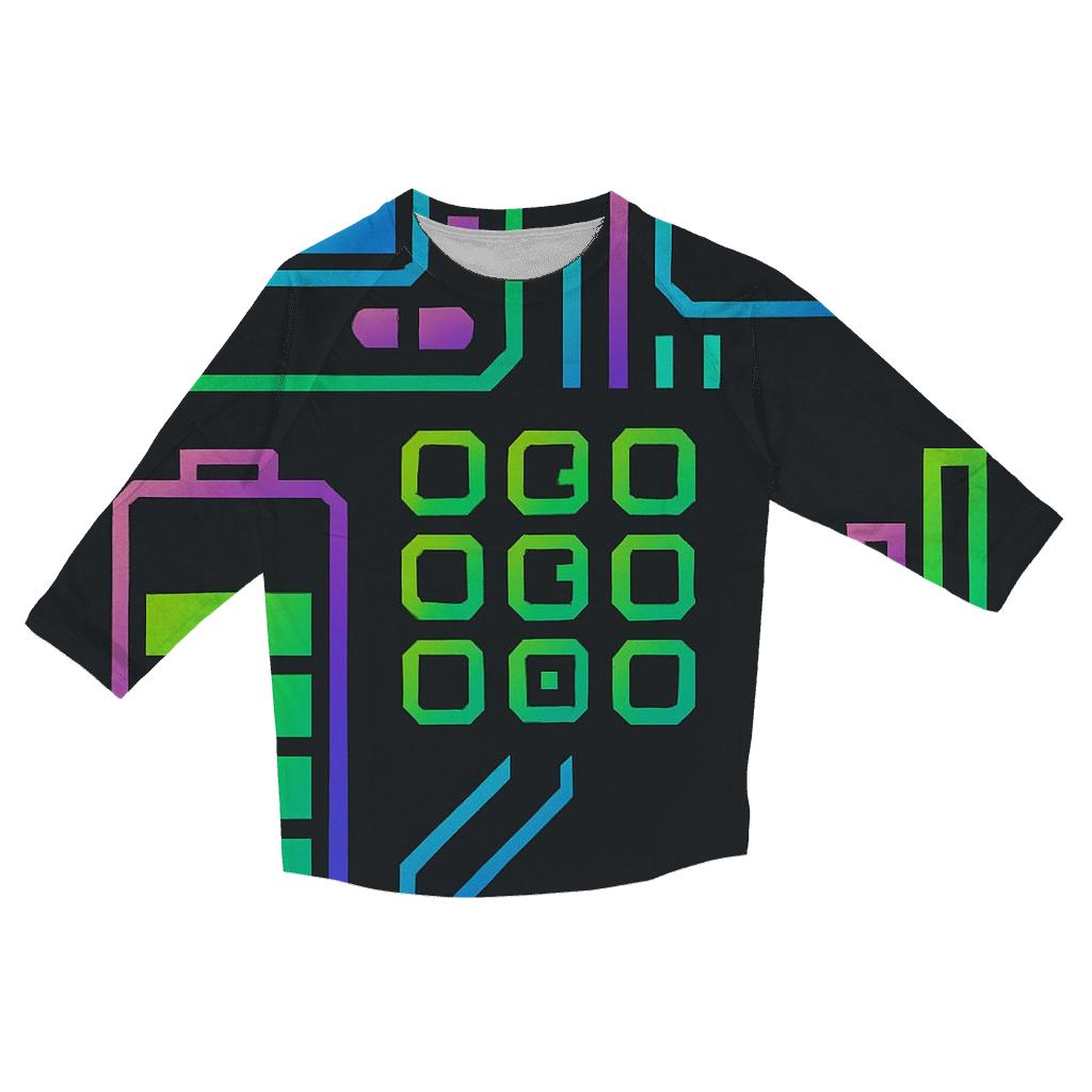 Holographic Pager Screen Icons designer 3/4 sleeve blouses