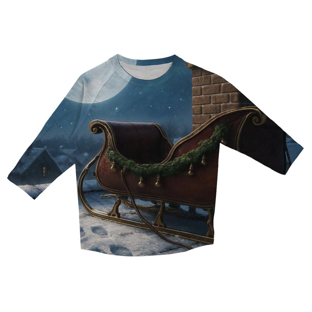 Midnight Sleigh Runners And Moonlit Rooftops stylish quarter sleeve tops