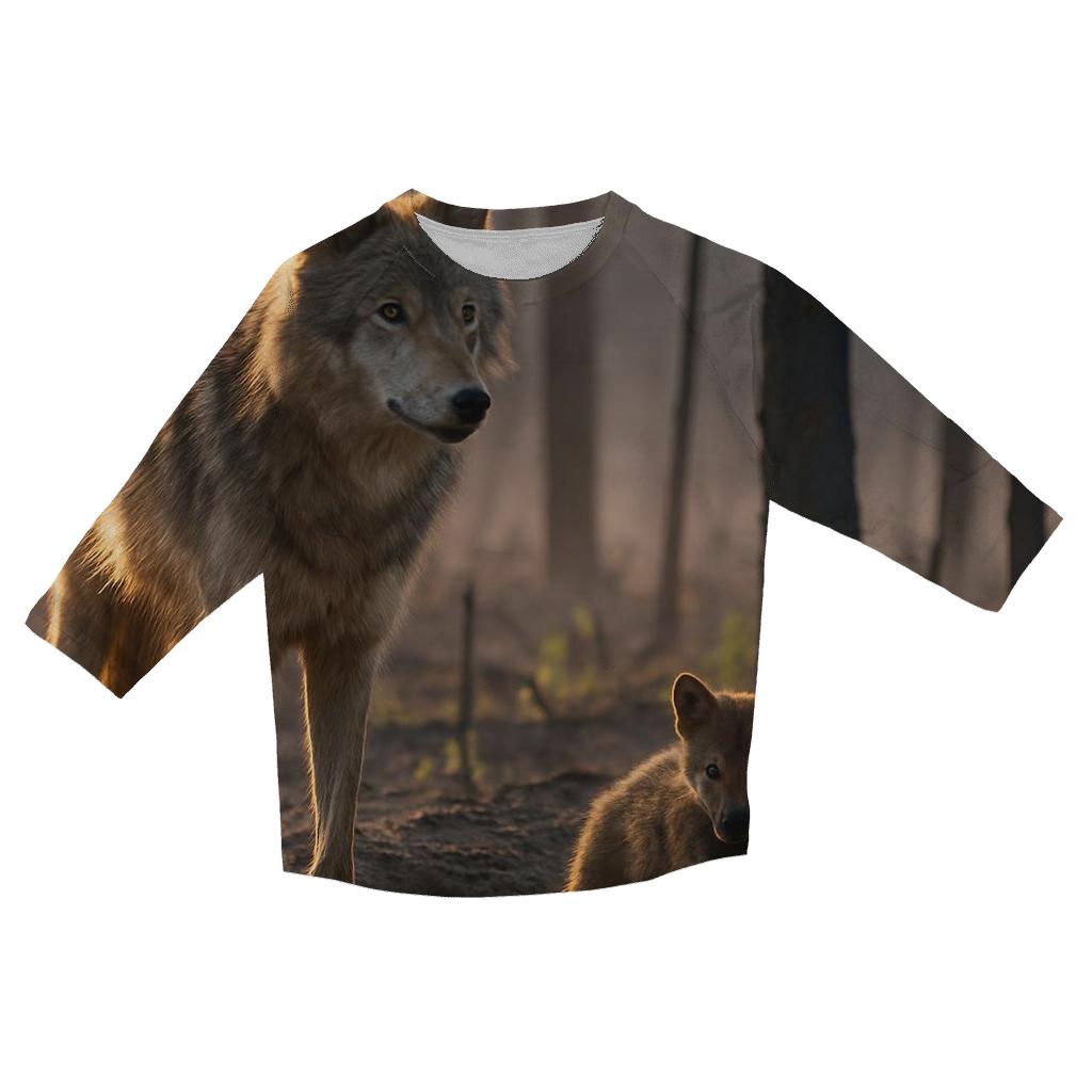 Den Site Pup Counting In Boreal Burn Scar stylish quarter sleeve tops