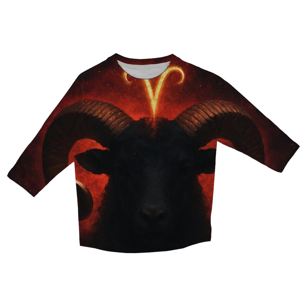 Aries Ram Horns Meteor Crown fashion 3/4 sleeve shirts