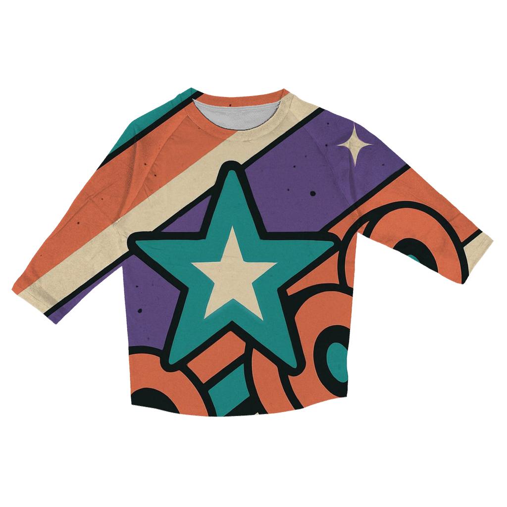 Roller Rink Starburst Stripes personalized 3/4 sleeve tees