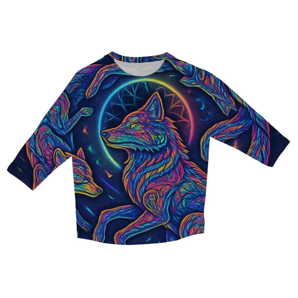 Prismatic Dreamweave Wolf Pack printed three quarter sleeve shirts