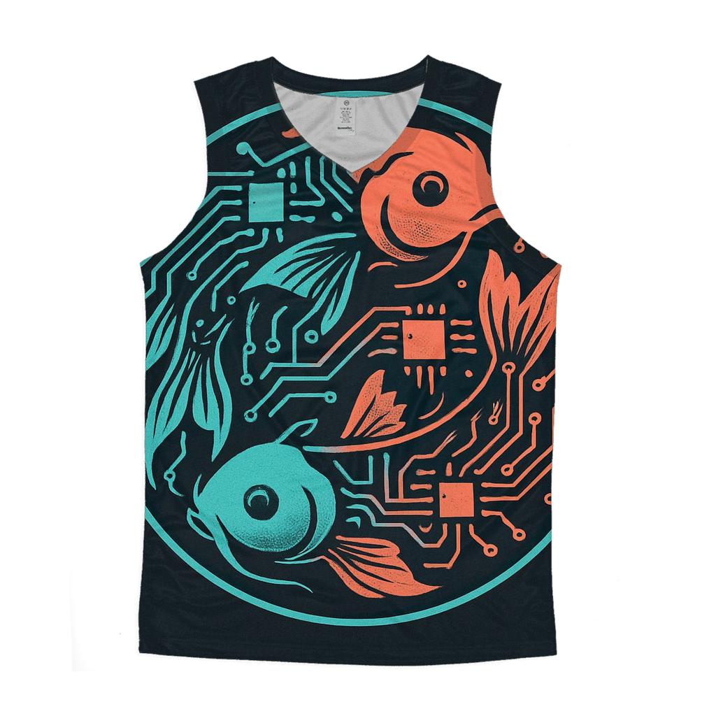 Prismatic Koi Circuit Emblem trendy fitted tank tops