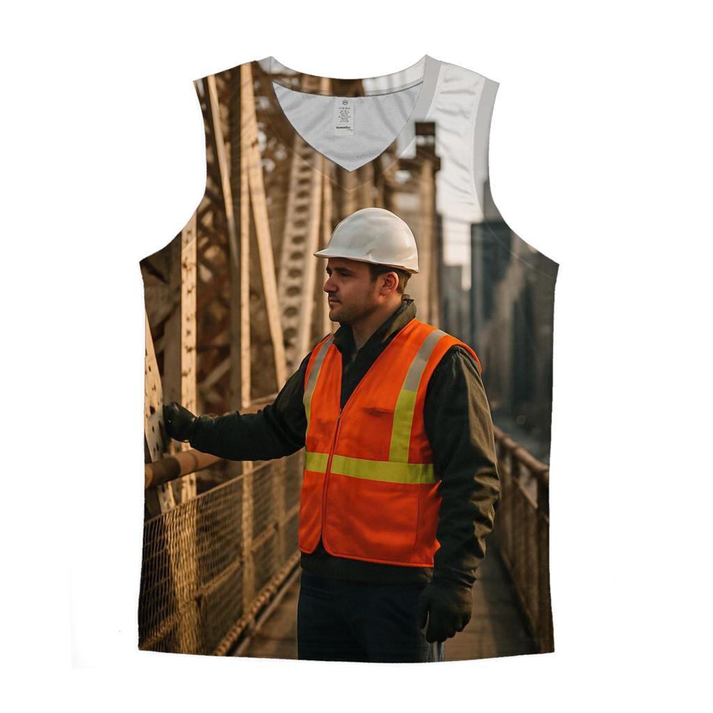 Midtown Skyline From Queensboro Bridge Maintenance Walkway personalized athletic tanks