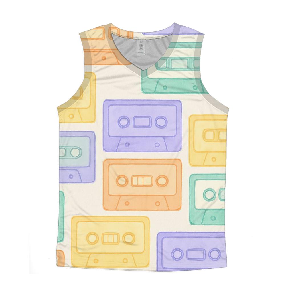 Pastel Cassette Patchwork custom tank tops