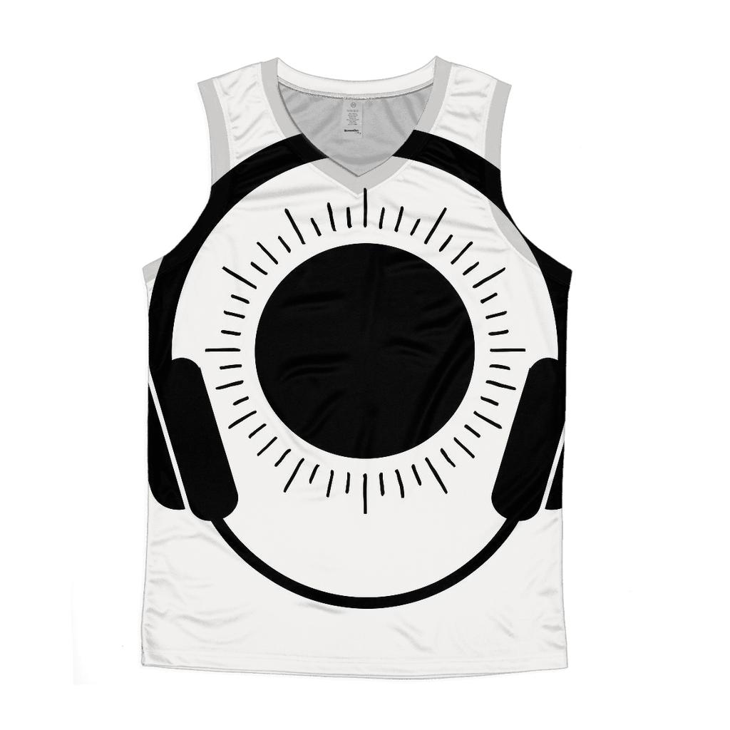 Monochrome Headphone Eclipse graphic print tank tops