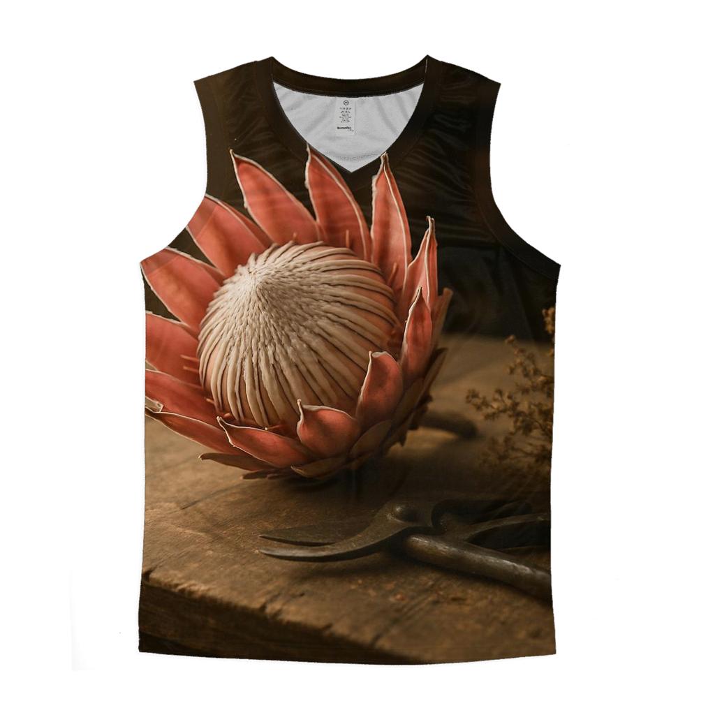 Protea Still Life At A Cape Floristic Workbench custom tank tops