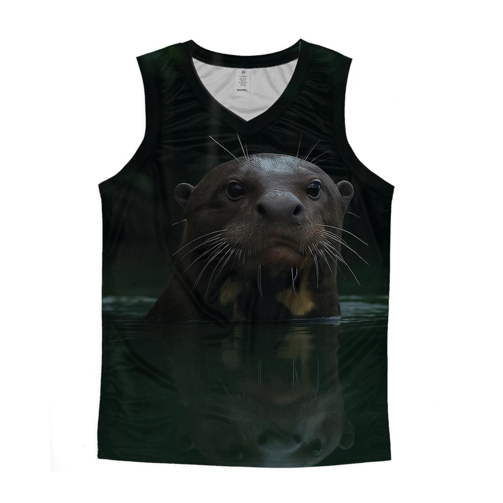 Oxbow Surface Check Giant Otter graphic print tank tops