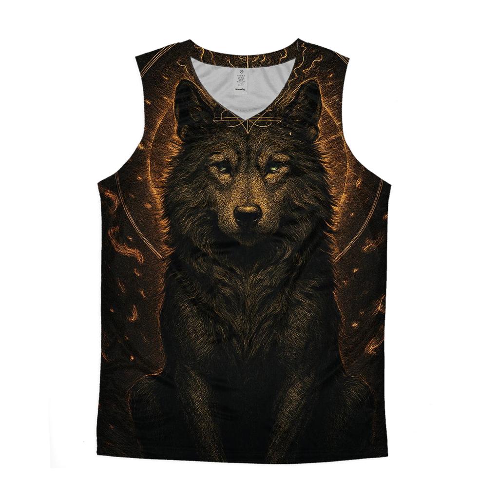 Golden Ashen Wolf Crown Ritual trendy fitted tank tops
