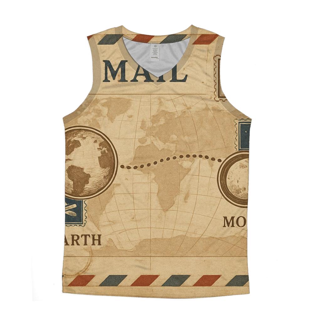 Aged Air Mail Map Of The Moon Route designer workout tanks