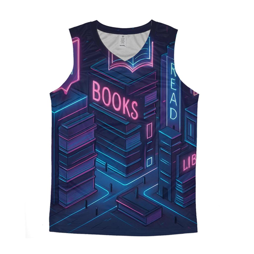 Isometric Neon Library City sports performance tank tops
