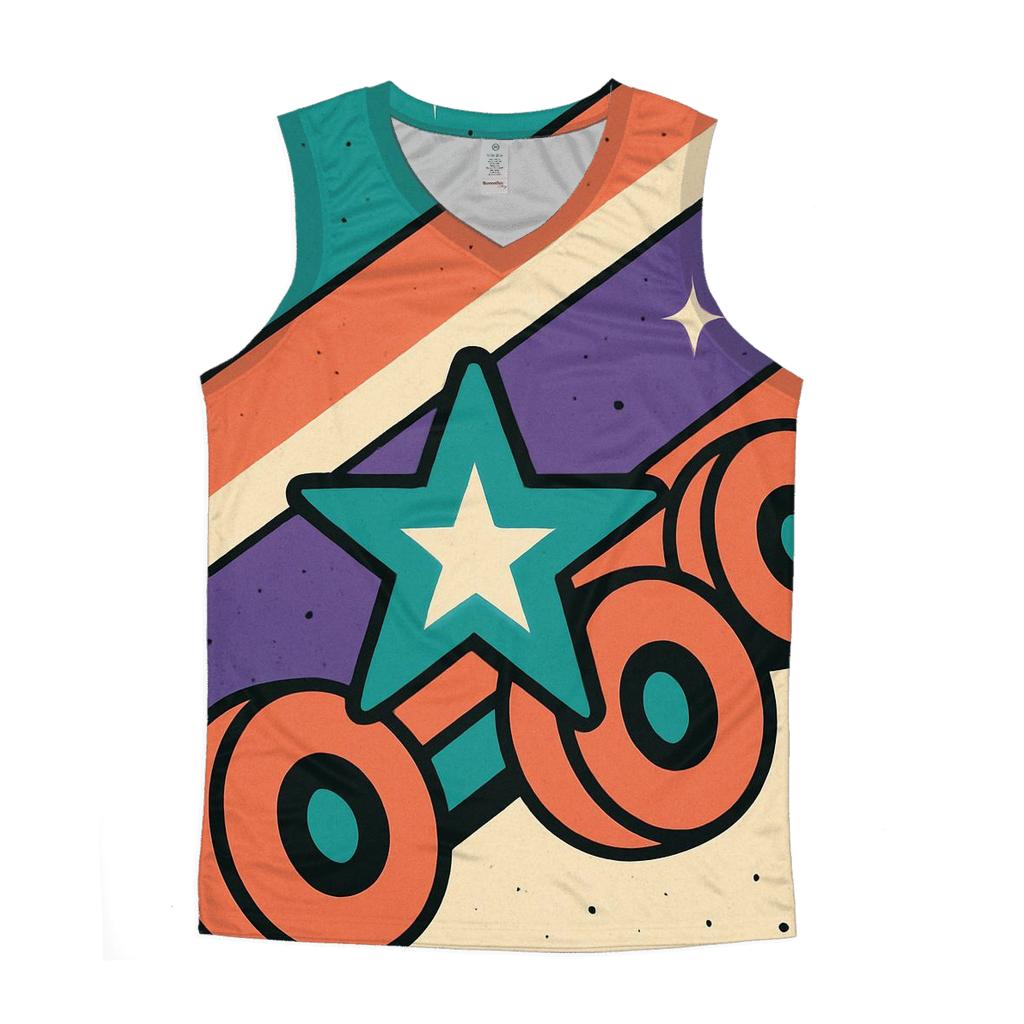 Roller Rink Starburst Stripes cotton sleeveless tops