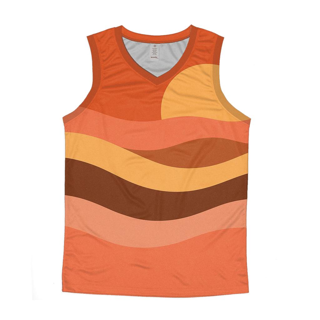 Sunset Wave Horizon Bands personalized athletic tanks