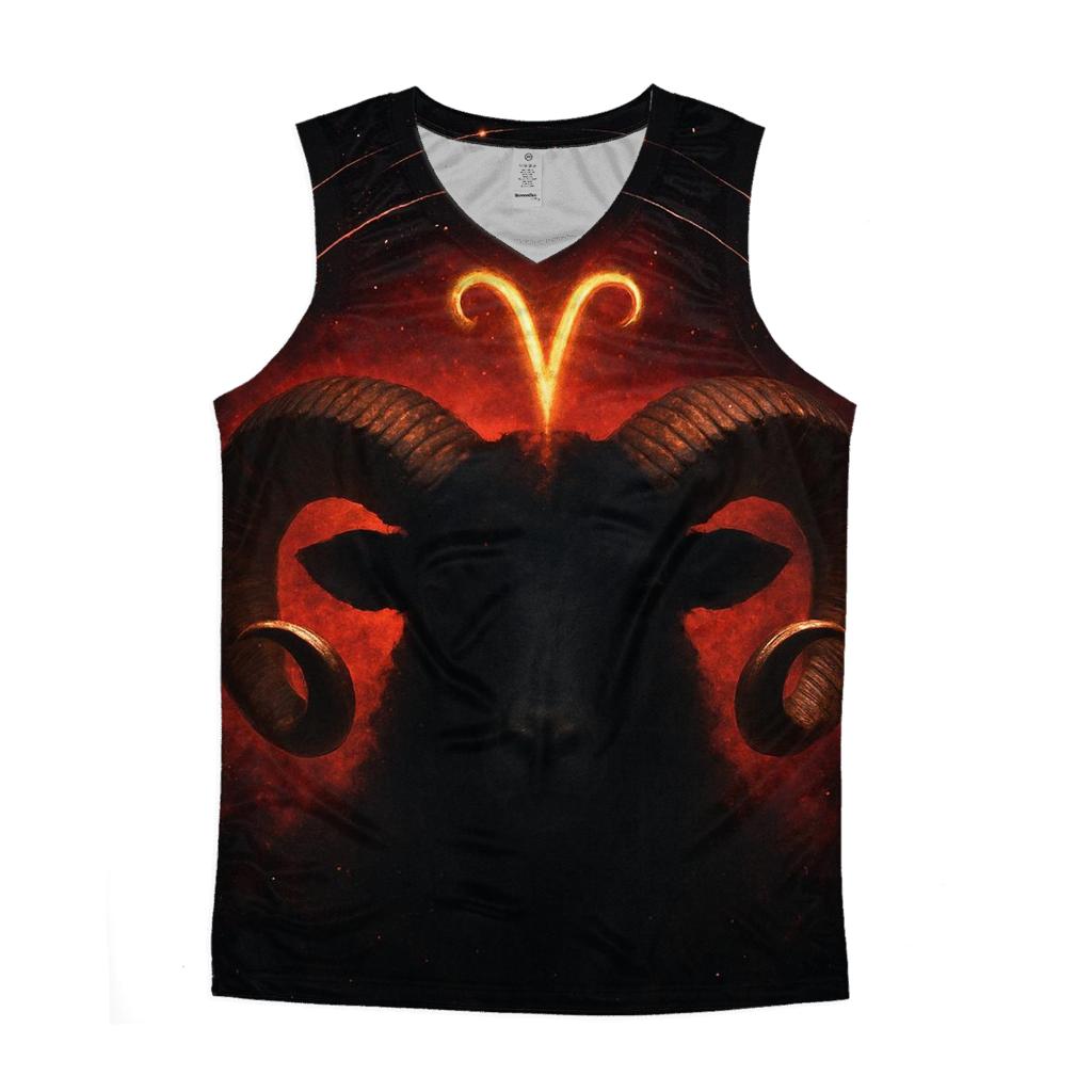 Aries Ram Horns Meteor Crown sports performance tank tops