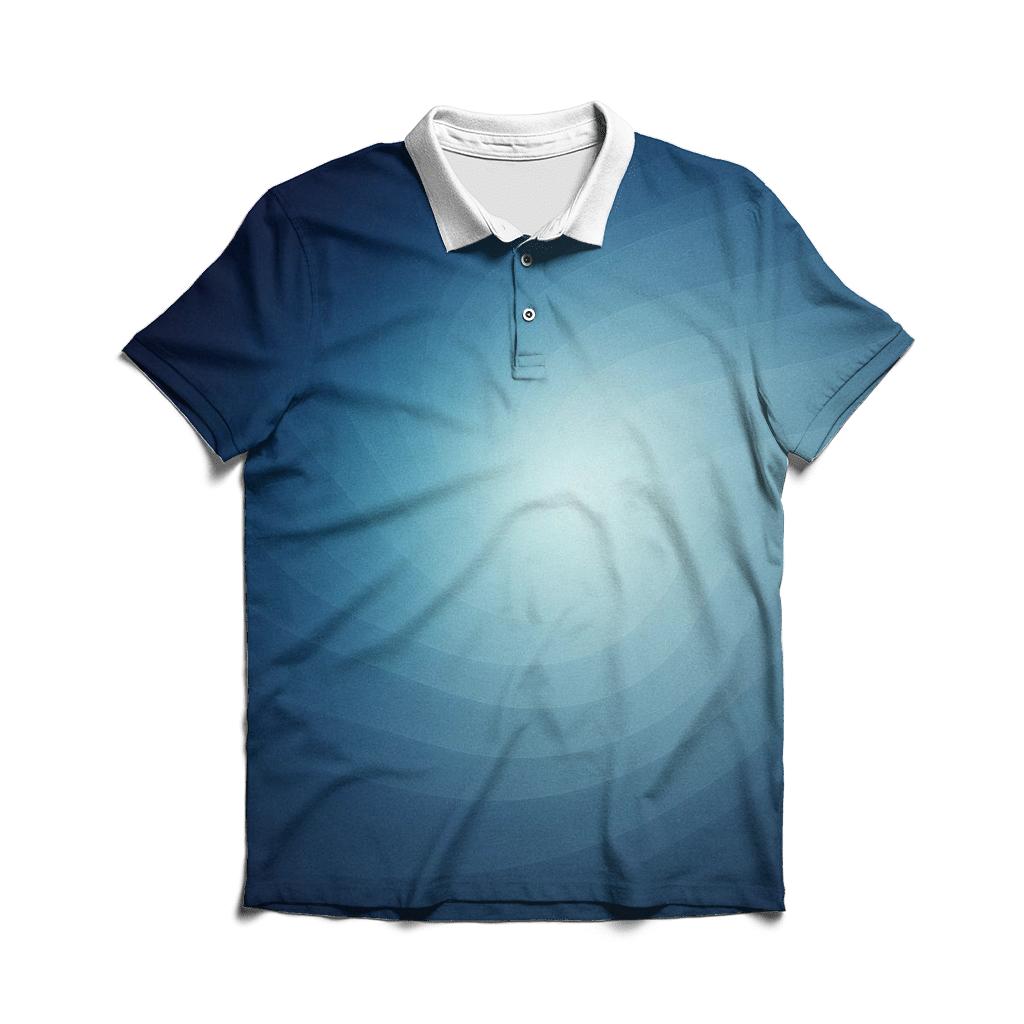 Moonlit Glacier Bloom embroidered polo tops