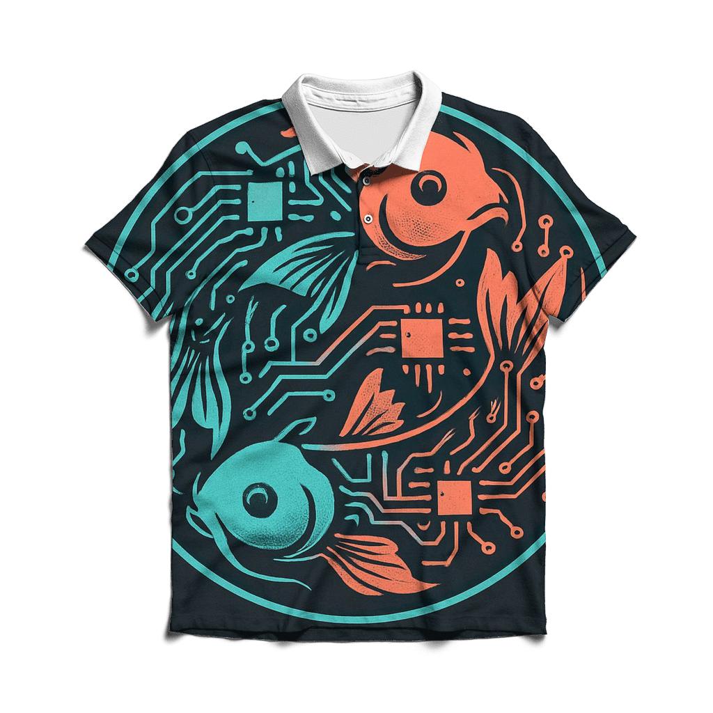 Prismatic Koi Circuit Emblem classic pique polos