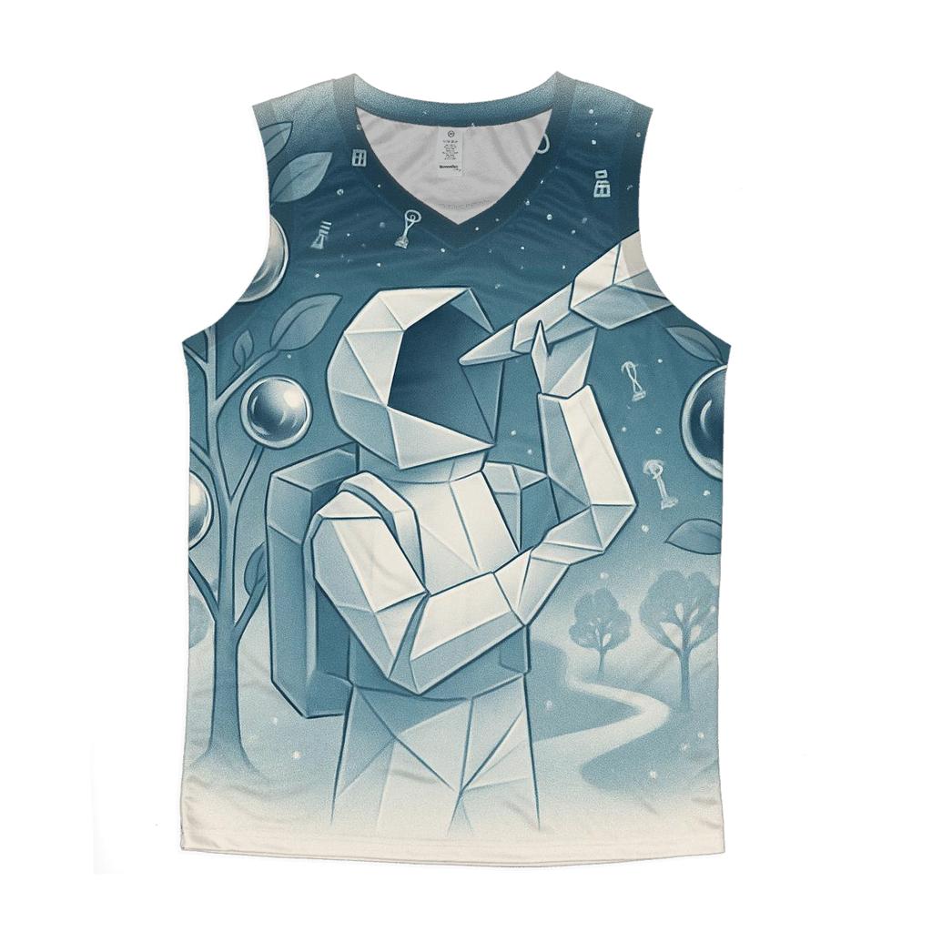 Origami Astronaut In A Mirror Orchard sports performance tank tops