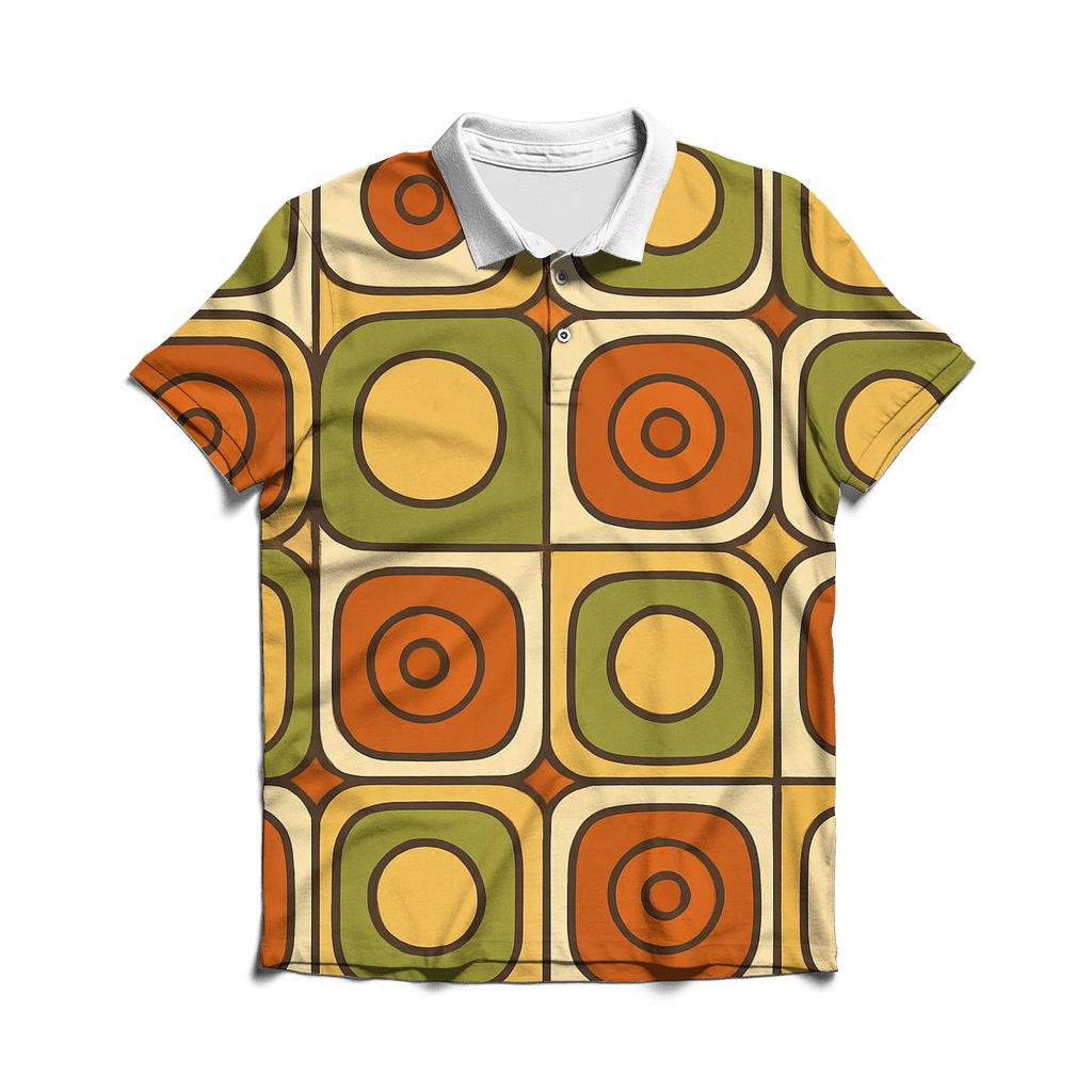 Groovy Kitchen Tile Geometrics premium cotton polo shirts