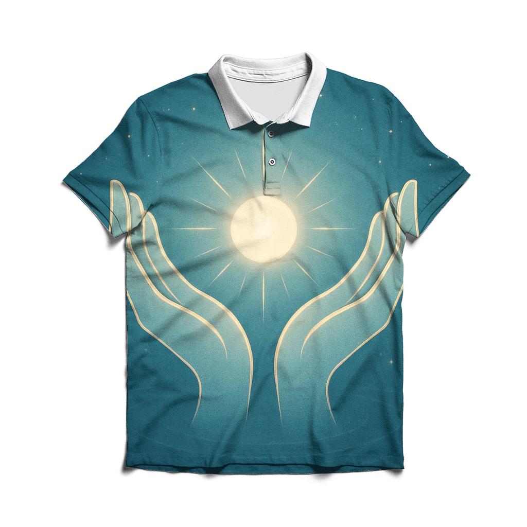 Starlit Open Palms designer slim fit polos