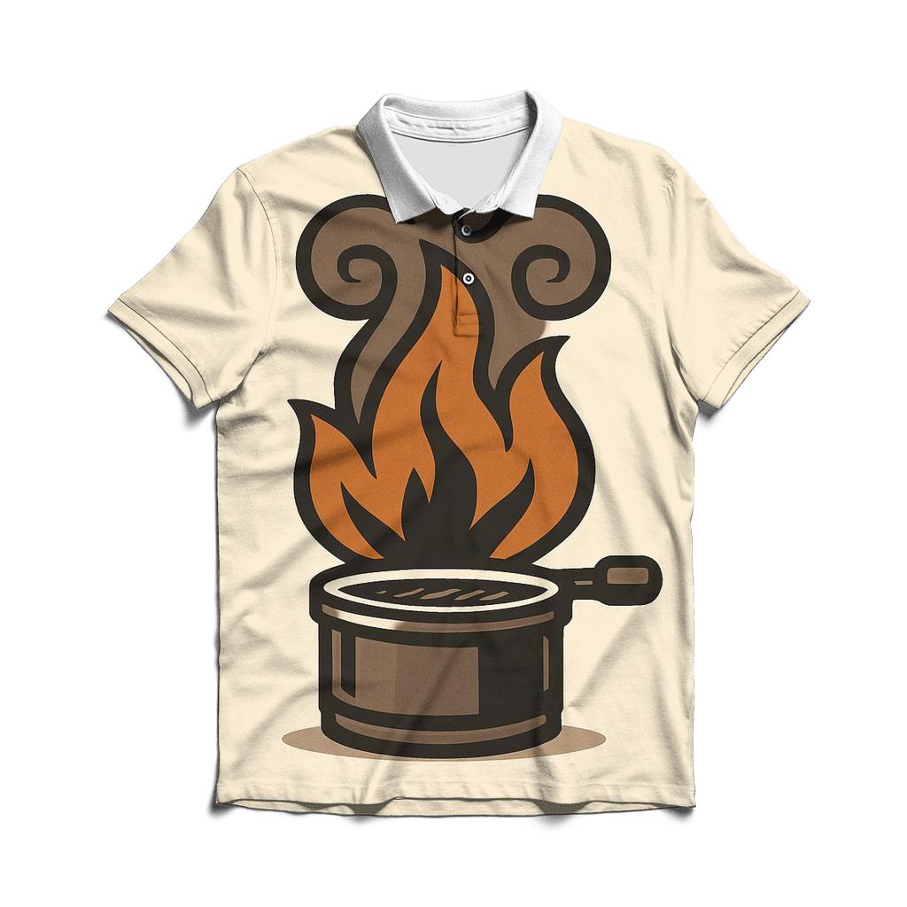 Roaster Flame Crest branded logo polo shirts