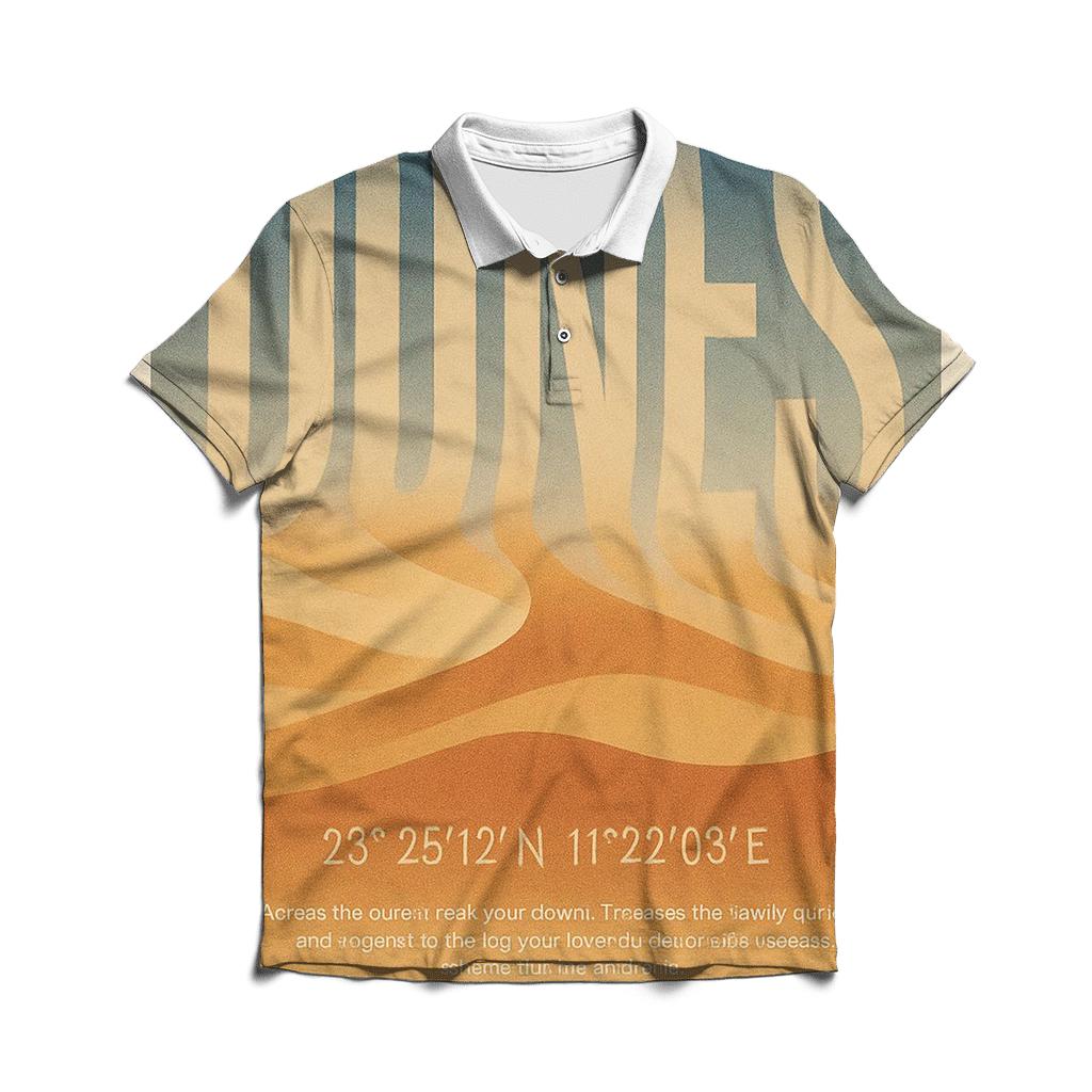 Desert Mirage Typography Poster casual sports polo shirts