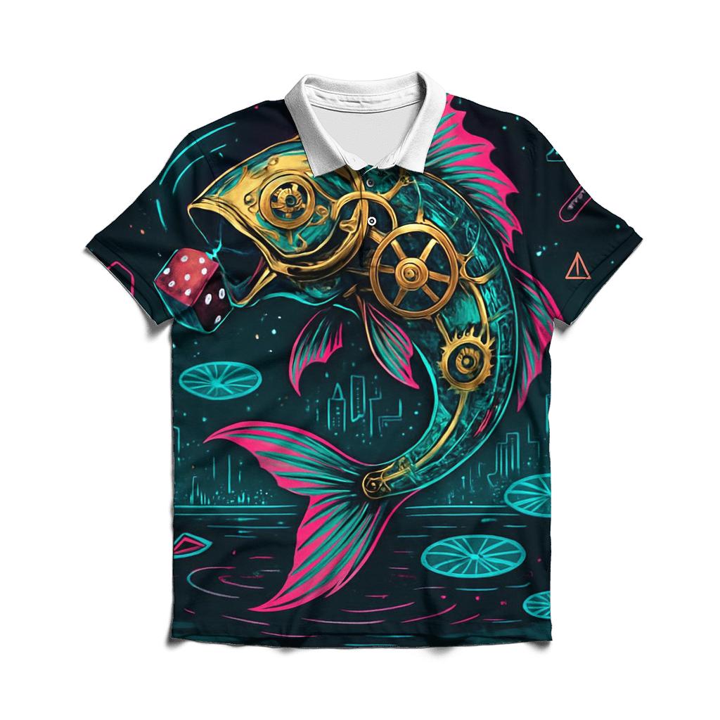 Clockwork Koi Dream Circuit personalized polo shirts