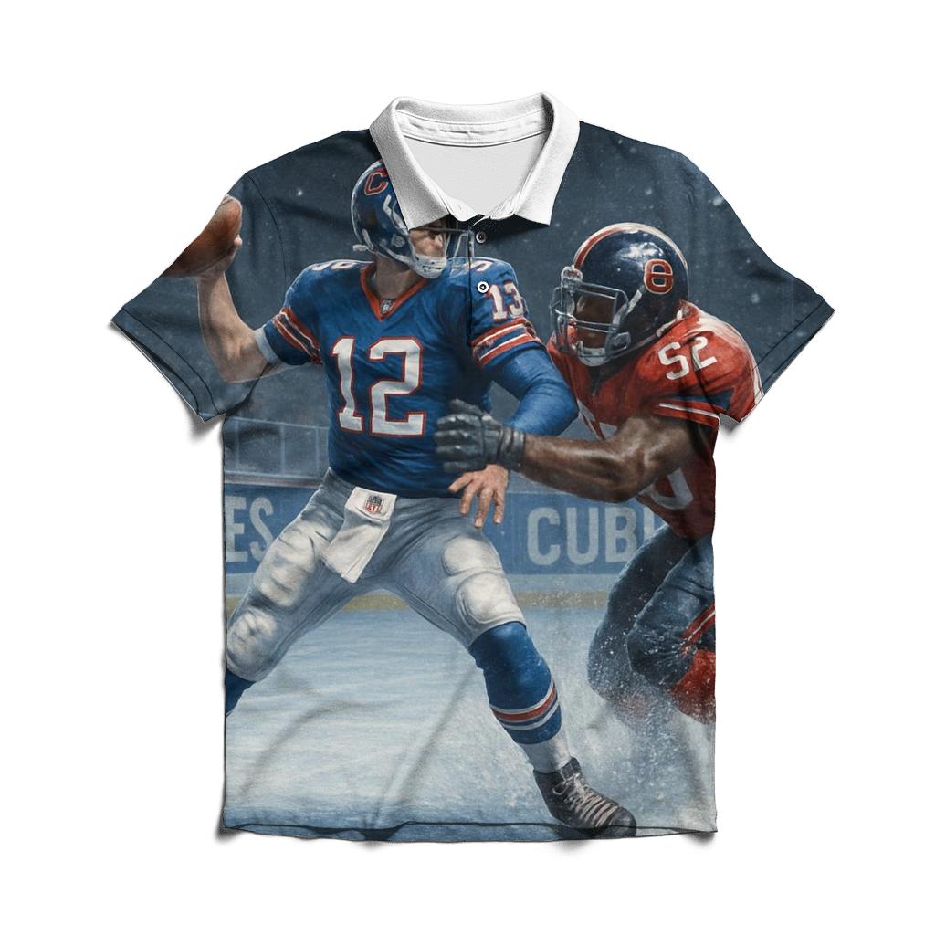 Ice Rink Gridiron Clash Braves Versus Cubs premium cotton polo shirts