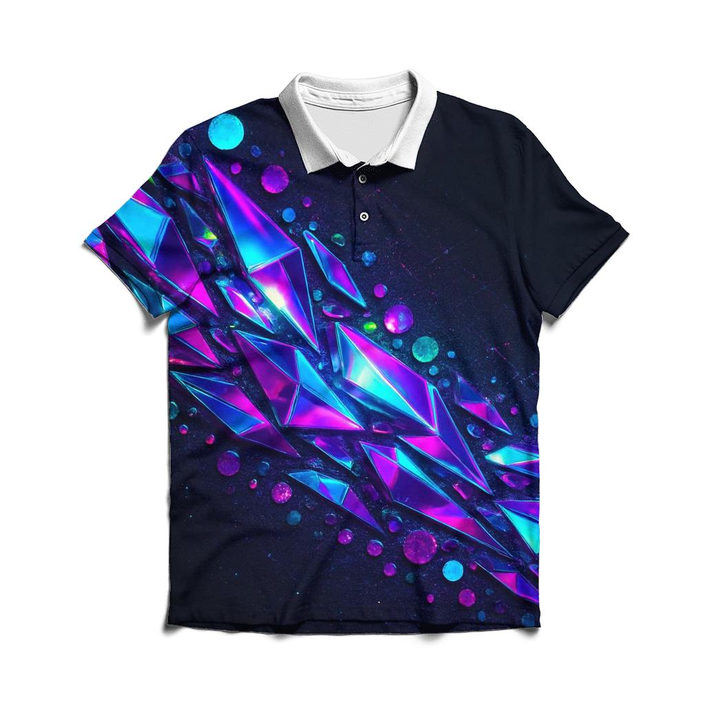 Neon Disco Prism Tide embroidered polo tops