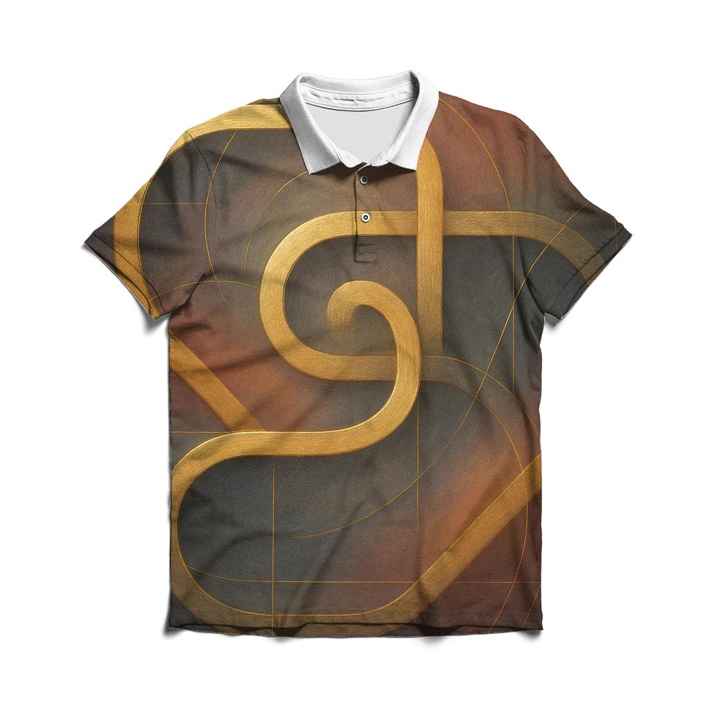 Golden Thread Labyrinth embroidered polo tops