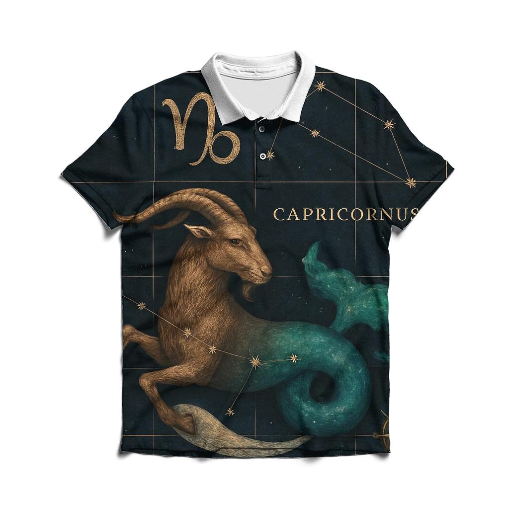Capricorn Sea Goat Astral Cartography designer slim fit polos