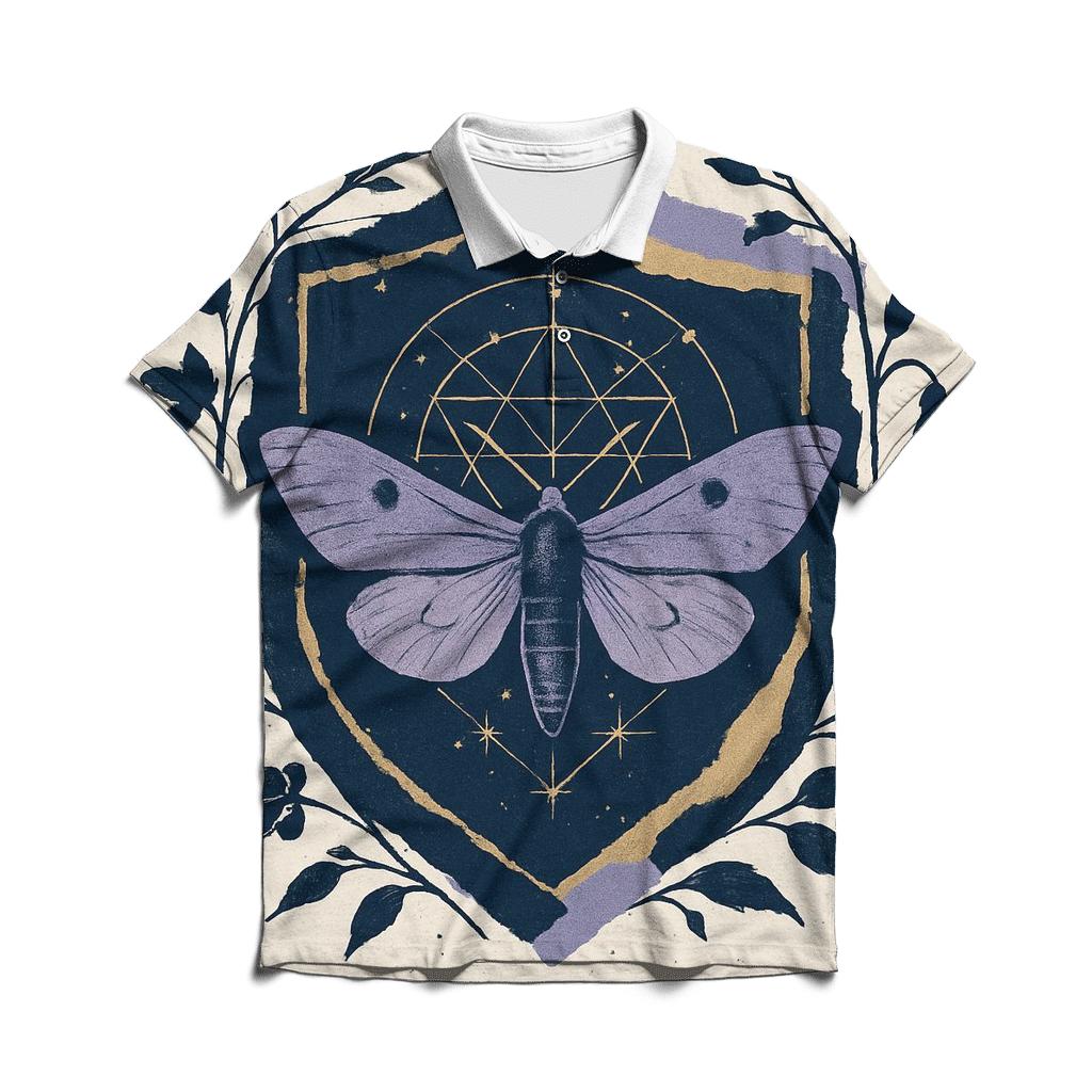 Midnight Garden Collage Crest casual sports polo shirts