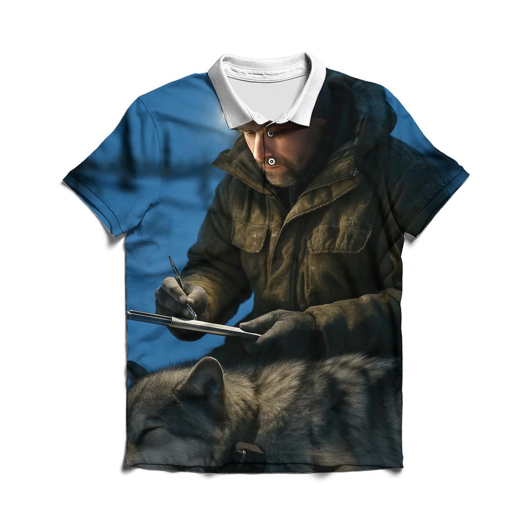 Radio Collar Field Check At Arctic Treeline embroidered polo tops