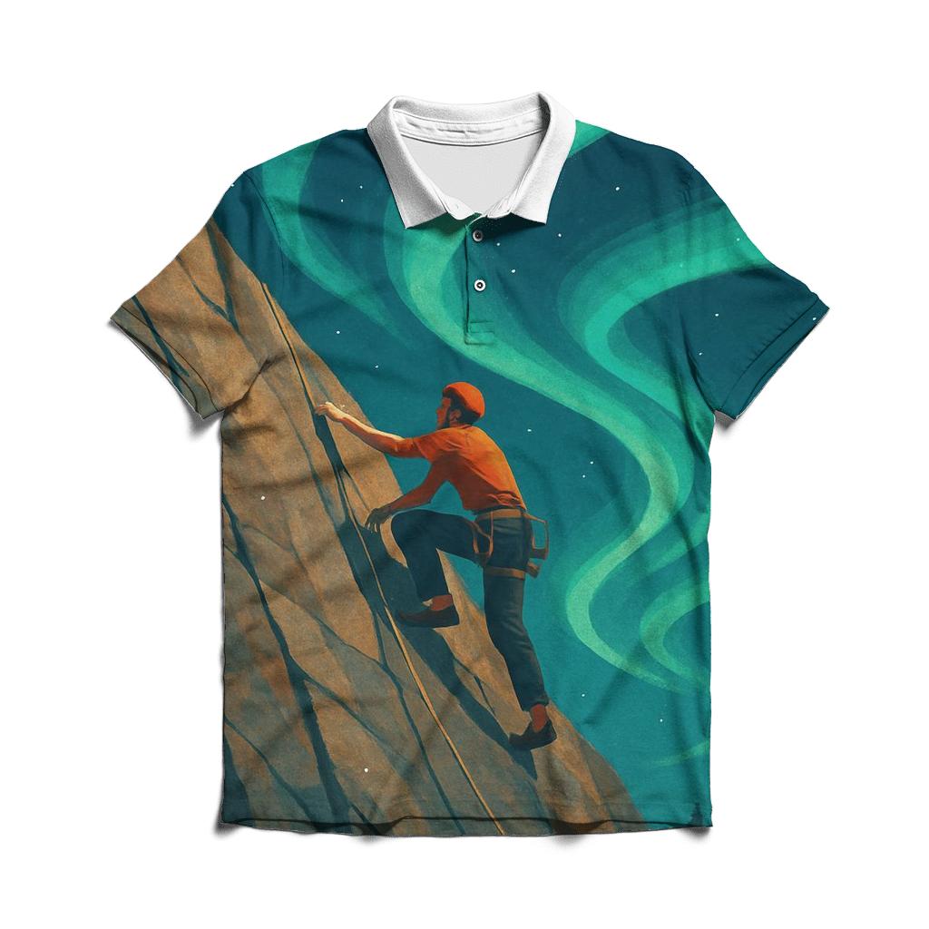 Aurora Summit Rock Climbing premium cotton polo shirts