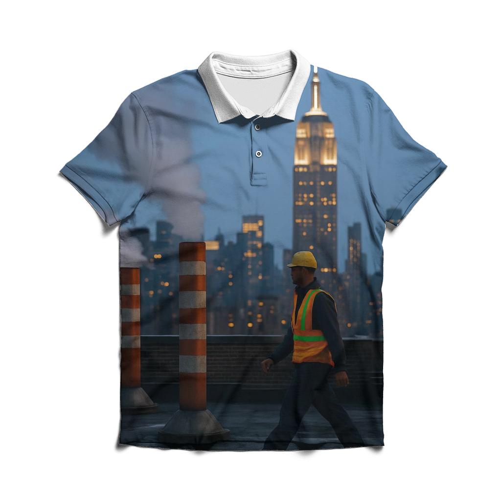 Flatiron District Rooftop Steam Vents In Evening Blue Hour designer slim fit polos