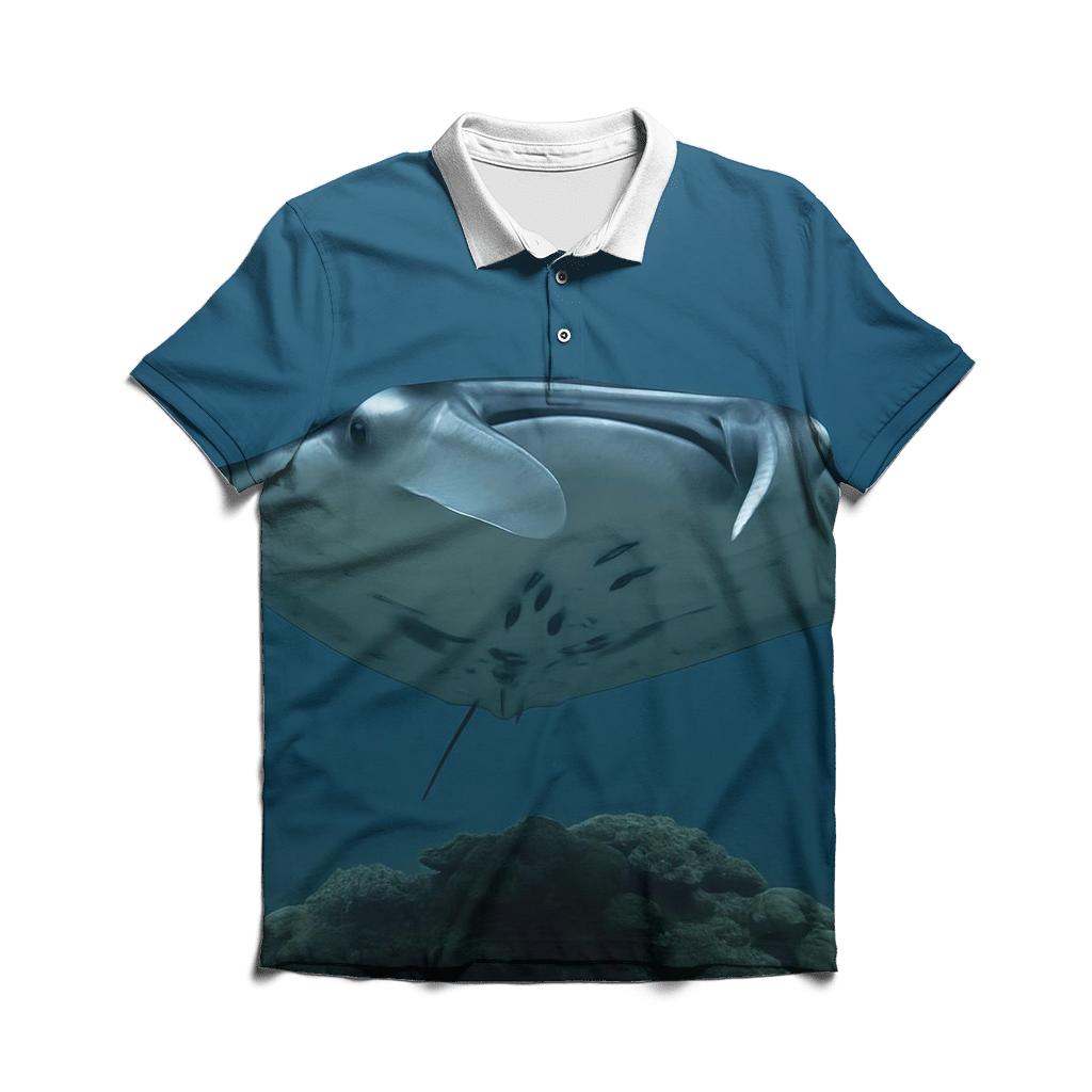 Cleaning Station Drift Reef Manta Ray designer slim fit polos