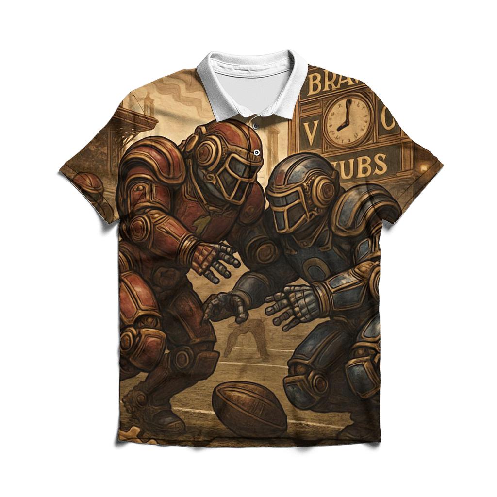 Clockwork Stadium Braves Versus Cubs branded logo polo shirts