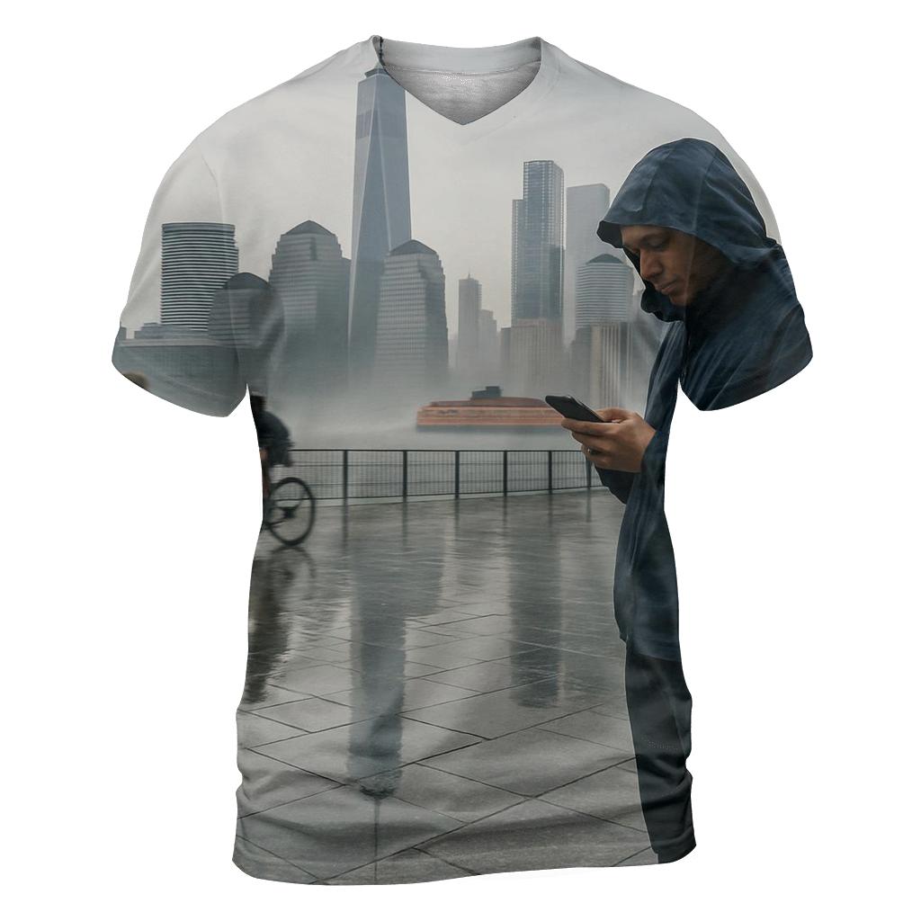 Battery Park Promenade After A Summer Downpour artistic all-over print tops