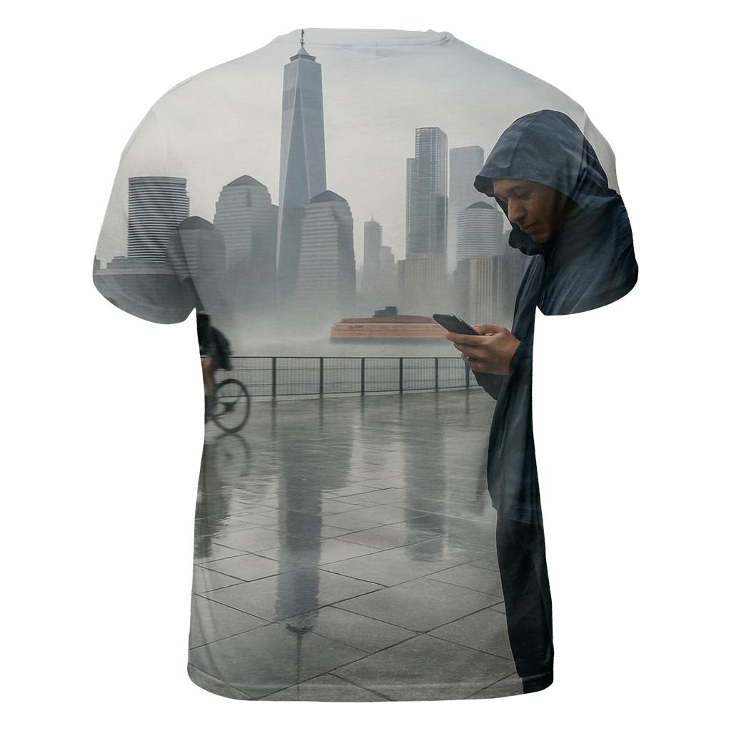 Battery Park Promenade After A Summer Downpour artistic all-over print tops