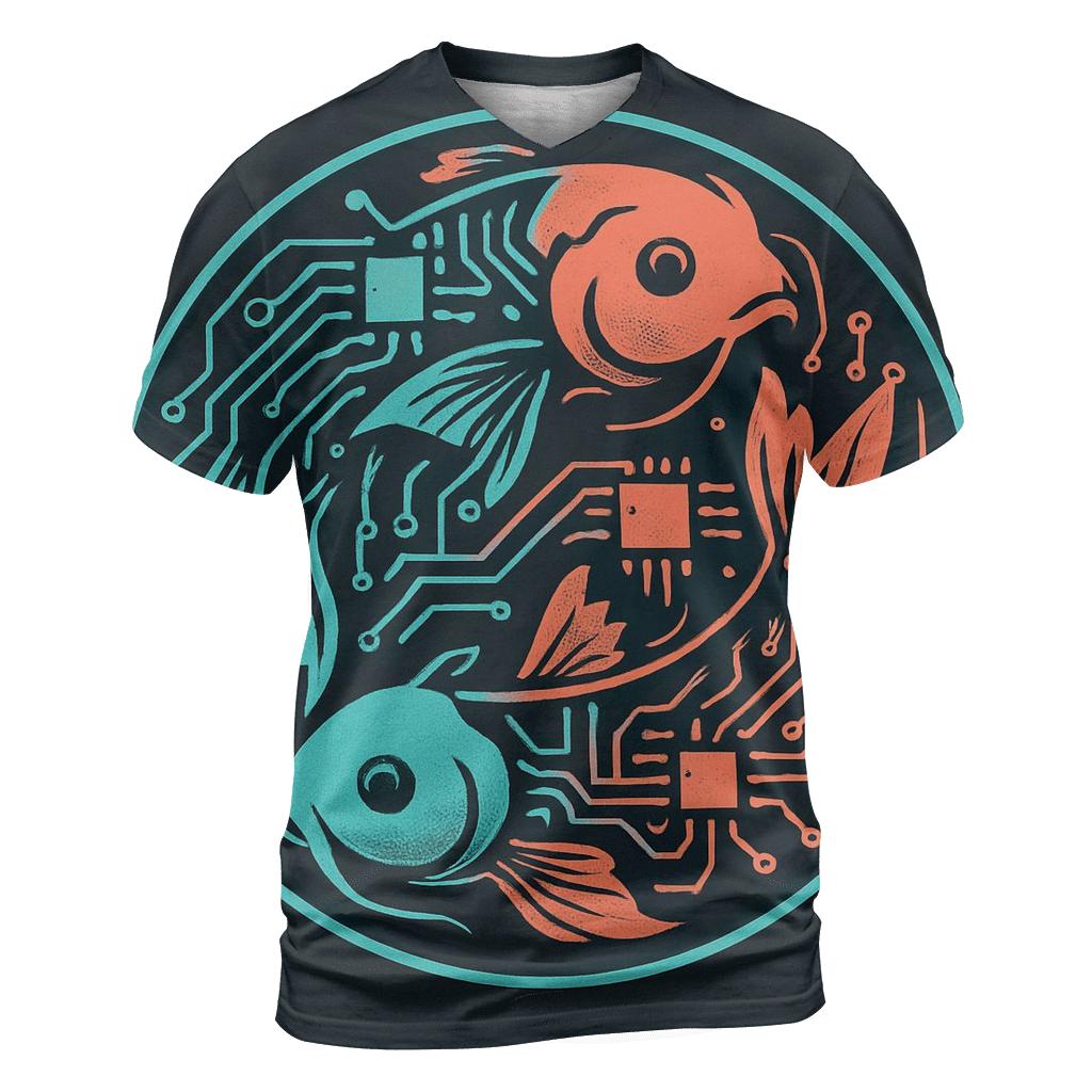 Prismatic Koi Circuit Emblem custom all-over print shirts