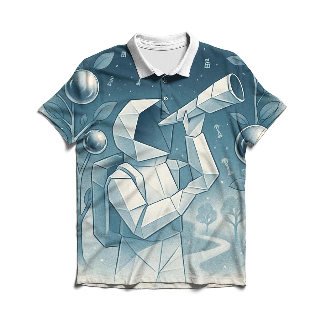 Origami Astronaut In A Mirror Orchard stylish collar polo tees