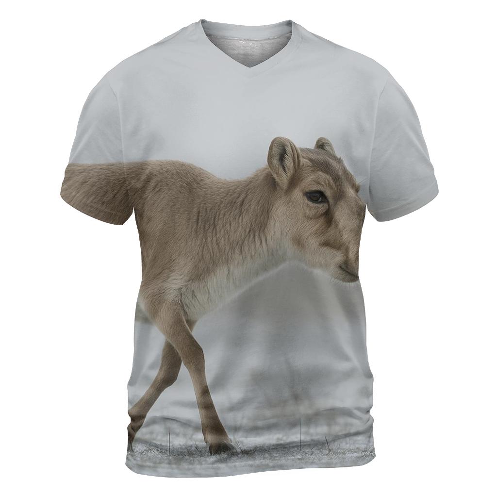 Steppe Breathline Saiga Antelope artistic all-over print tops