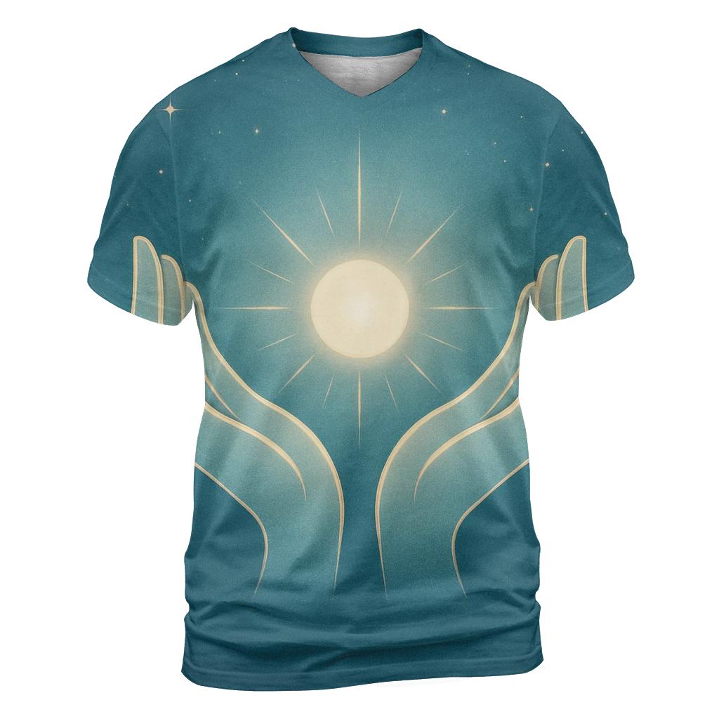 Starlit Open Palms trendy printed shirt styles